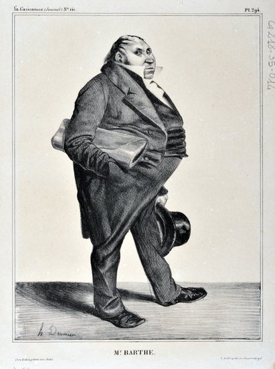 Serie Celebrites de la Caricature "M. Barthe" door Honoré Daumier