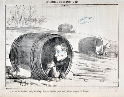 Kunstwerk door Honore Daumier (1808-1879) Charivari uit 1854: Serie TENNIQUES ET OWNIRES 