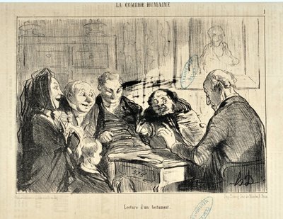 Kunstwerk door Honore Daumier (1808-1879). In 