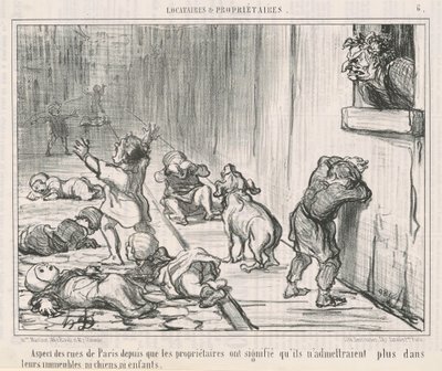 Aspect des rues de Paris depuis ... door Honoré Daumier