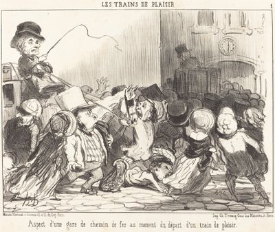 Aspect van een Treinstation... door Honoré Daumier