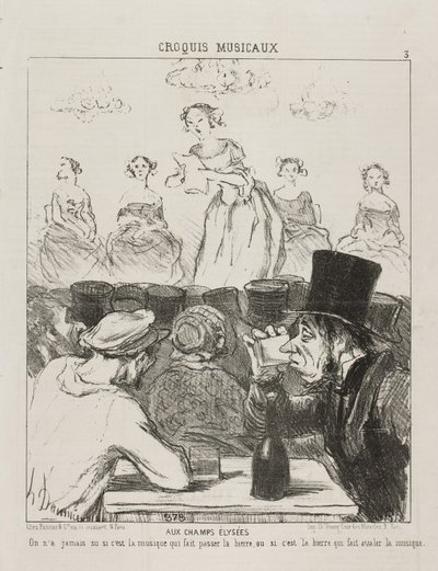 Op de Champs-Elysées door Honoré Daumier