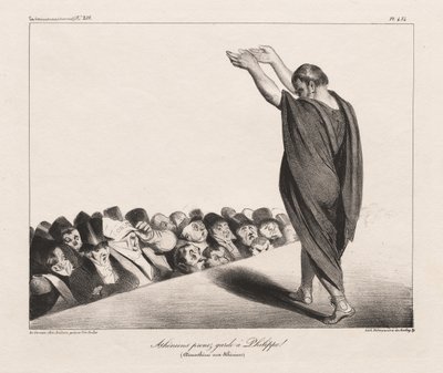 Atheners Pas Op voor Philip! (Demosthenes tot de Atheners) door Honoré Daumier