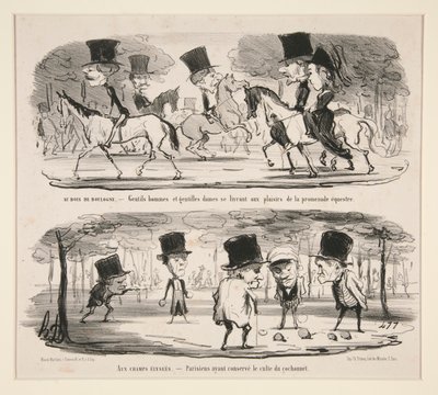 Au Bois de Boulogne door Honoré Daumier