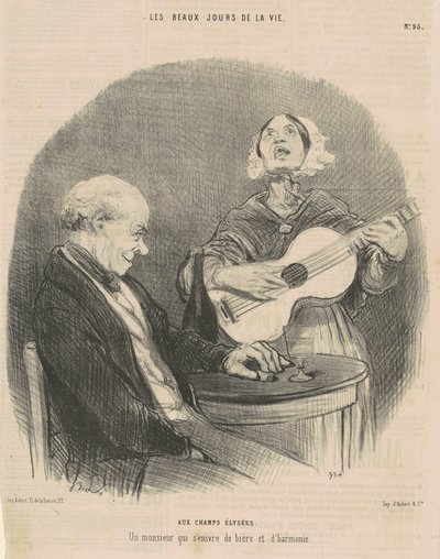 Op de Champs-Elysées door Honoré Daumier