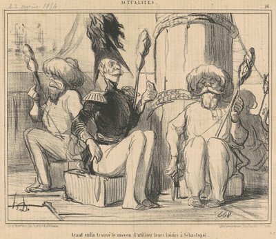 Eindelijk een manier gevonden om hun vrije tijd te benutten! door Honoré Daumier