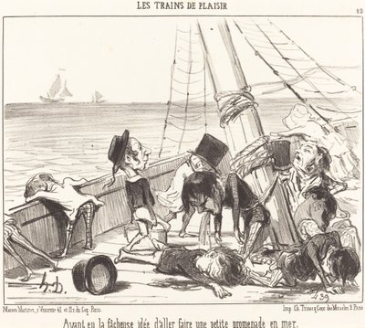 Met het ongelukkige idee om ... naar zee te gaan door Honoré Daumier