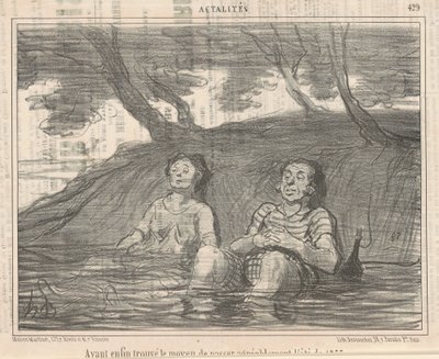 Hebbende ... de manier gevonden om de zomer aangenaam door te brengen door Honoré Daumier