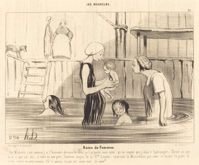 Vrouwenbaden door Honoré Daumier