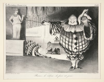 Baissez le rideau, la farce est jouée door Honoré Daumier