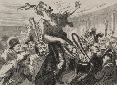 Bal van de Opera: Leve de Flambards door Honoré Daumier