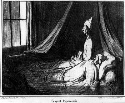 Gelovend hem te zien, karikatuur door Honore Daumier. 