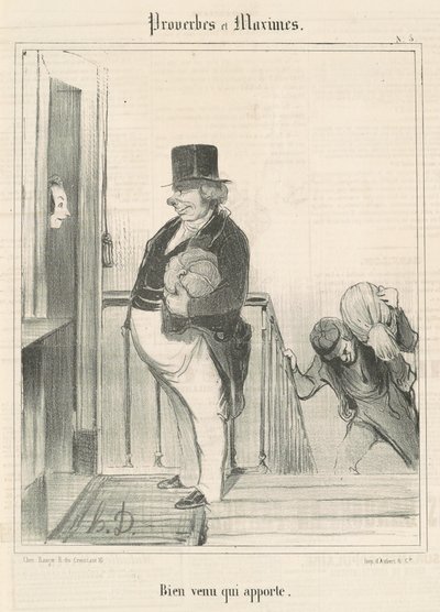 Welkom die brengt door Honoré Daumier