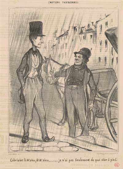 Cabriolet daar, meneer, daar meneer... door Honoré Daumier