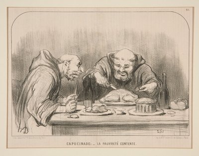 Capucinade: - La pauvrete contente, #88 van Actualites door Honoré Daumier