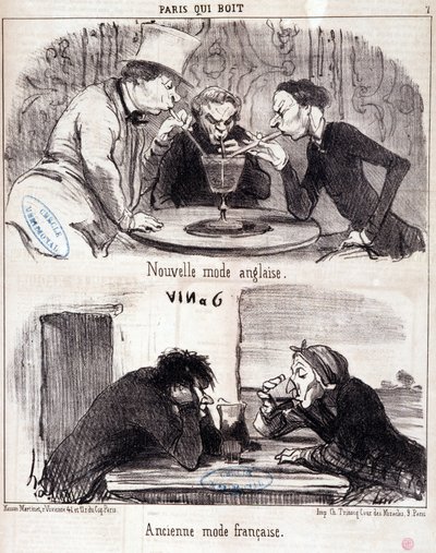 Cartoon over gastronomisch misbruik. Serie 