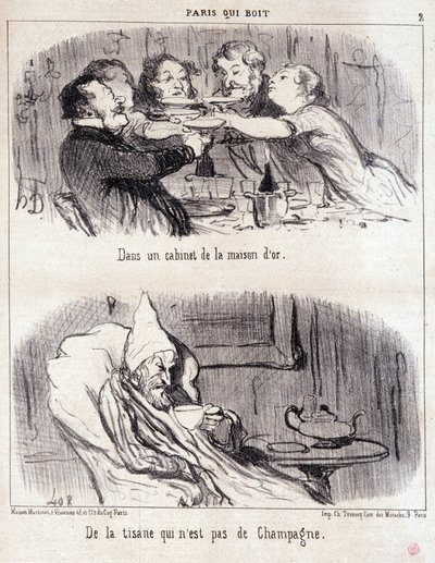 Cartoon over gastronomisch misbruik. Serie 
