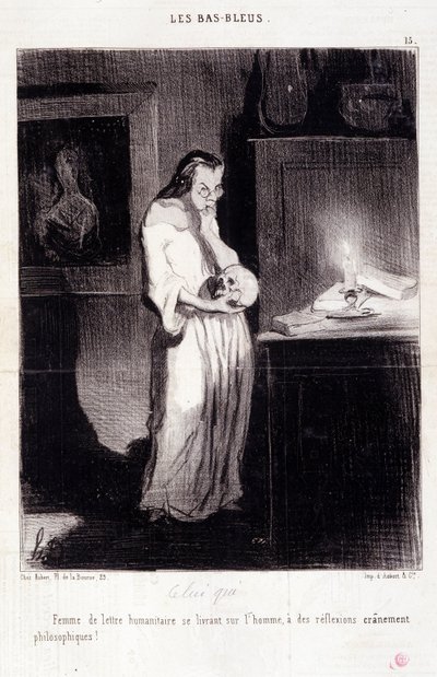 Cartoon over vrouwelijke schrijvers. Serie 