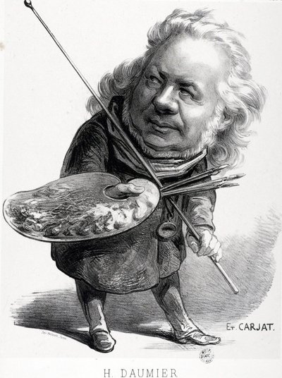 Spotprent door Honore Daumier, Franse graveur, schilder en beeldhouwer. Carjat gravure. Dim: 29,5x23cm. Arbaud Museum. door Honoré Daumier