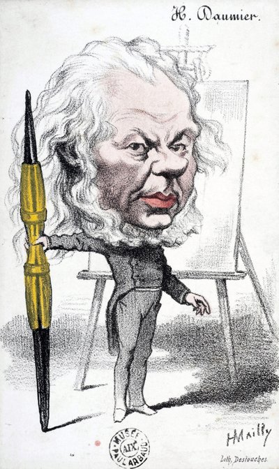 Cartoon door Honore Daumier (1808-1879), Franse graveur, schilder en beeldhouwer. Gravure door Hyppolite Mailly (geboren in 1829). Afm: 14x8,5cm. Arbaud Museum. door Honoré Daumier