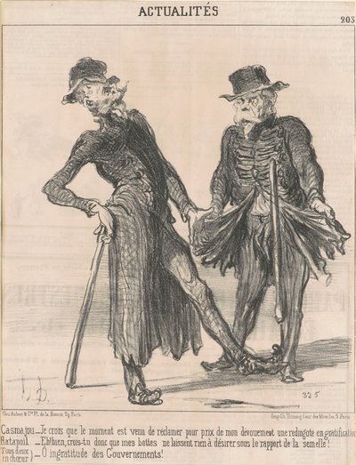 Casmajou -- Ratapoil (beiden in koor) door Honoré Daumier