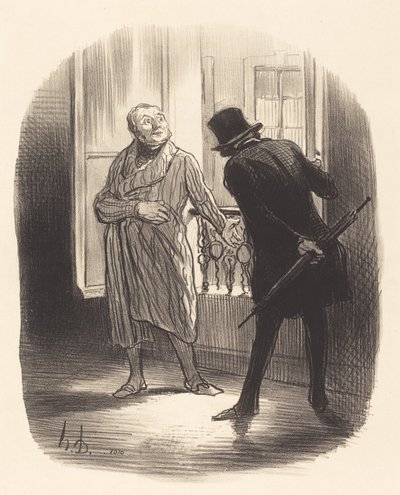 Deze woning is een beetje duur, voor de Place Royale... door Honoré Daumier