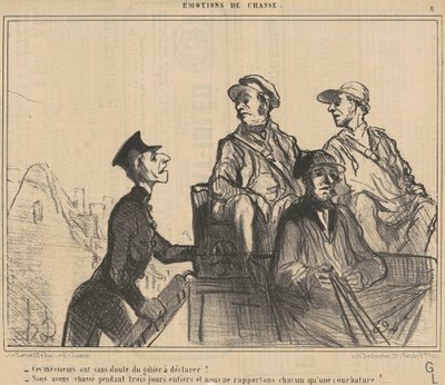 Hebben deze heren... wild aan te geven?... door Honoré Daumier