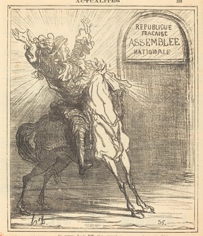 Die arme Lodewijk XIV kan zijn ogen niet geloven door Honoré Daumier