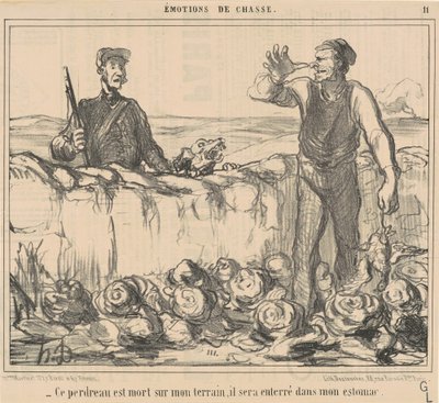 Deze patrijs is op mijn terrein gestorven ... door Honoré Daumier