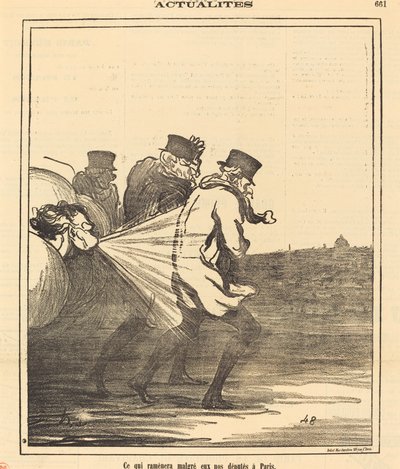 Ce qui ramènera... nos députés à Paris door Honoré Daumier