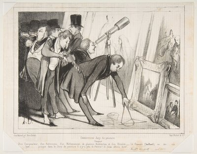 Celebrrrre Jury de Peinture..., gepubliceerd in Le Charivari, 16 maart 1840, 16 maart 1840 door Honoré Daumier