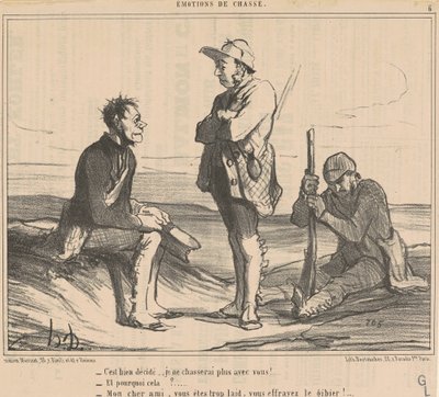 Het is goed besloten... Ik zal niet meer met jullie jagen! door Honoré Daumier