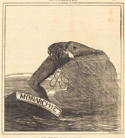 Het is gevaarlijk, vissen met een werpnet door Honoré Daumier