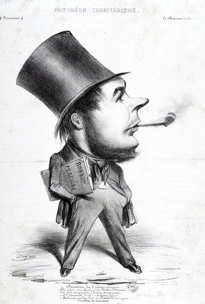 Charivaric Pantheon: Cartoon door Honore Daumier (1808-1879), Franse graveur, schilder en beeldhouwer. Gravure in Le Charivari. Dim: 32x22cm. Arbaud Museum. door Honoré Daumier