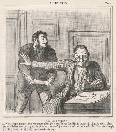 Bij een woekeraar door Honoré Daumier