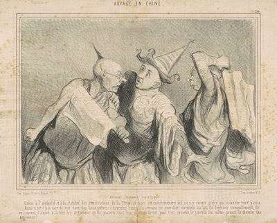 Chinezen praten over politiek door Honoré Daumier