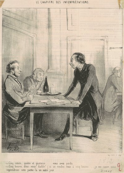 Vijf harten, kwint en veertien ... door Honoré Daumier