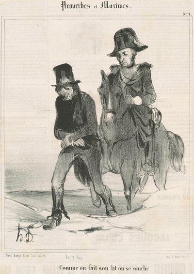 Zoals men zijn bed opmaakt, zo ligt men door Honoré Daumier