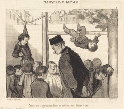 Hoe gymnastiek de ledematen vormt... door Honoré Daumier