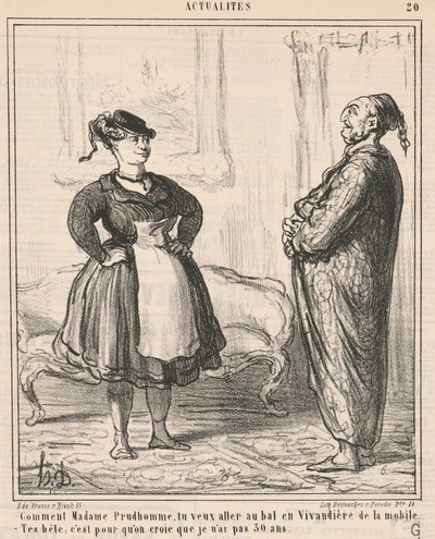 Comment Madame Prudhomme ... Als vivandière ... door Honoré Daumier