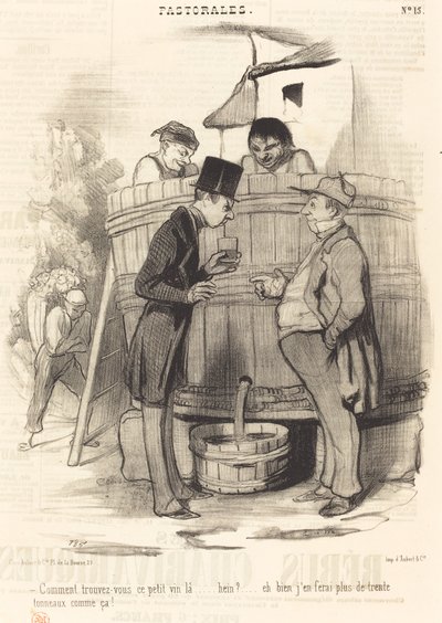 Hoe vindt u deze kleine wijn... door Honoré Daumier