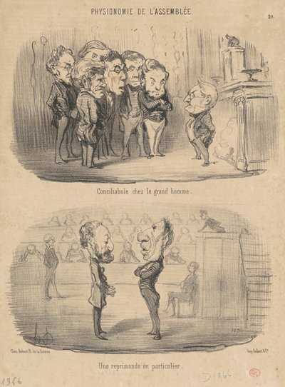 Overleg bij de grote man door Honoré Daumier