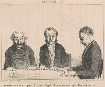 Voortzetting... Het vermaak van de draaiende tafels... door Honoré Daumier