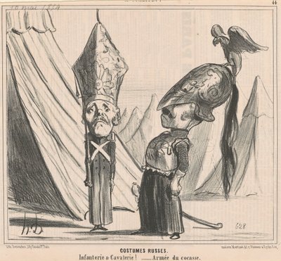 Russische Kostuums door Honoré Daumier