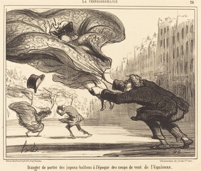 Gevaar van het Dragen van Ballonrokken... door Honoré Daumier