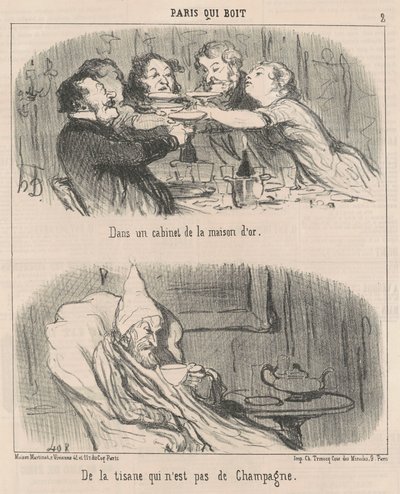 In een kabinet van het gouden huis door Honoré Daumier