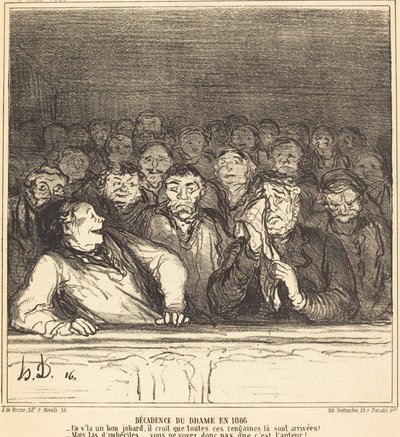 De decadentie van het drama in 1866 door Honoré Daumier