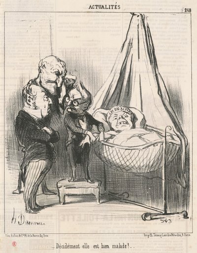 Ze is beslist erg ziek! door Honoré Daumier