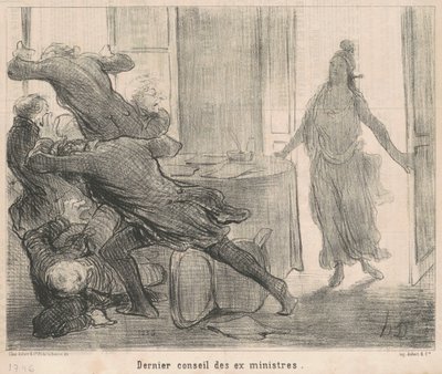 Laatste raad van de ex-ministers door Honoré Daumier