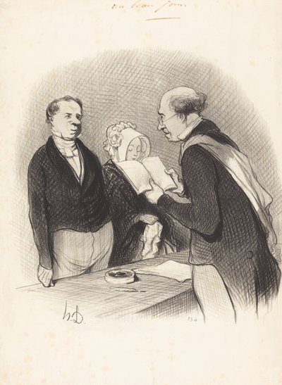 Voor de burgemeester door Honoré Daumier